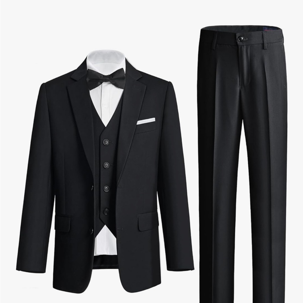Black Formal Matching Suit Set with Vest